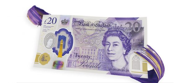 nova nota de 20 libras lançada em 2020 com o rosto da rainha elizabeth ii