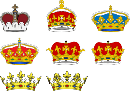 coroas relacionadas aos diferentes titulos britanicos de conde, duque, visconde e barão